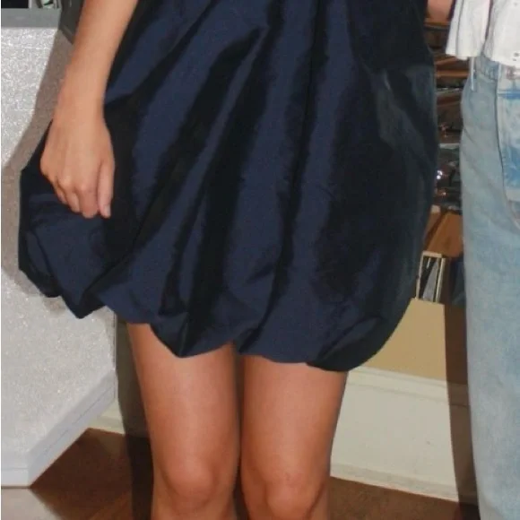 BHLDN Livia Navy Blue Dress with Bow Size M - Picture 3 of 3